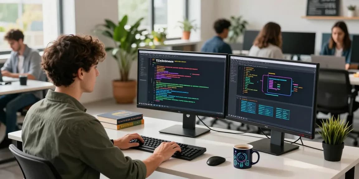 Coding environment showcasing the WPS Official Website in a vibrant workspace.